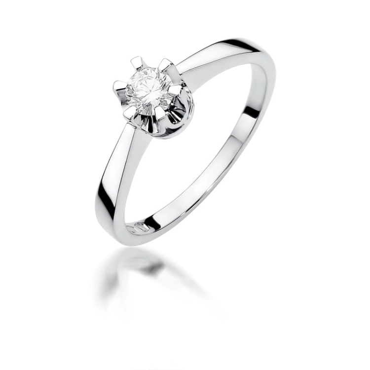 Pierścionek zaręczynowy z białego złota z diamentem 0,25ct Fire Of Love