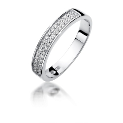 Pierścionek zaręczynowy z białego złota z diamentami 0,18ct Fire Of Love