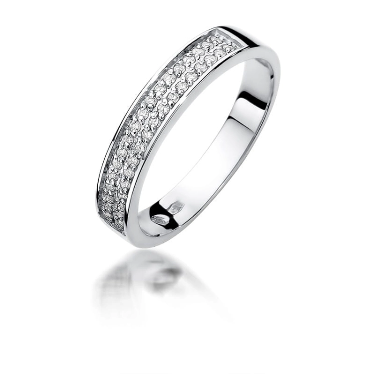 Pierścionek zaręczynowy z białego złota z diamentami 0,18ct Fire Of Love