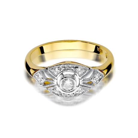 Przejdź do produktu Pierścionek zaręczynowy z żółtego złota z diamentami 0,19ct Fire Of Love 
