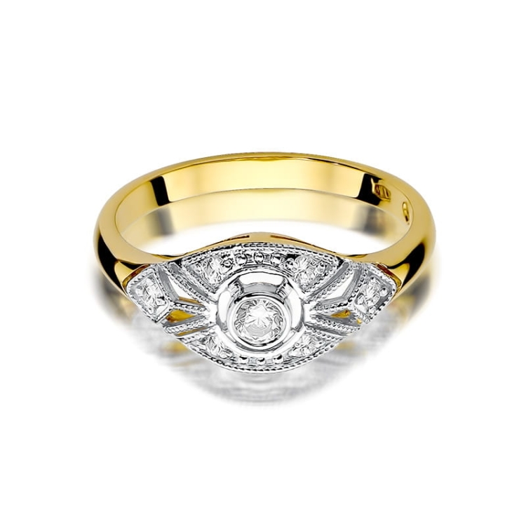Pierścionek zaręczynowy z żółtego złota z diamentami 0,19ct Fire Of Love