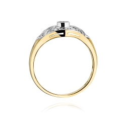 Pierścionek zaręczynowy z żółtego złota z diamentami 0,19ct Fire Of Love