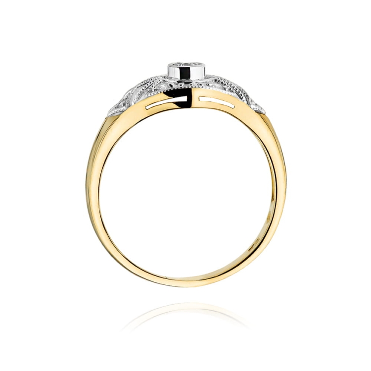 Pierścionek zaręczynowy z żółtego złota z diamentami 0,19ct Fire Of Love
