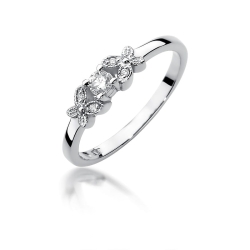 Pierścionek zaręczynowy z białego złota z diamentami 0,12ct Fire Of Love
