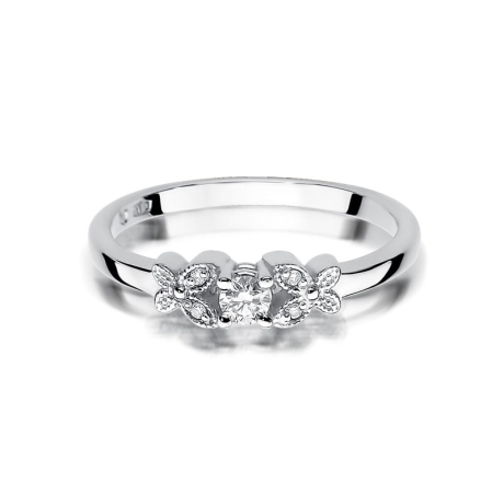 Przejdź do produktu Pierścionek zaręczynowy z białego złota z diamentami 0,12ct Fire Of Love