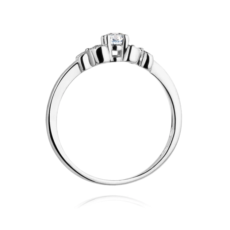 Pierścionek zaręczynowy z białego złota z diamentami 0,12ct Fire Of Love