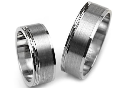 Obrączki ślubne z białego złota płaskie 7mm Premium  P-490-b