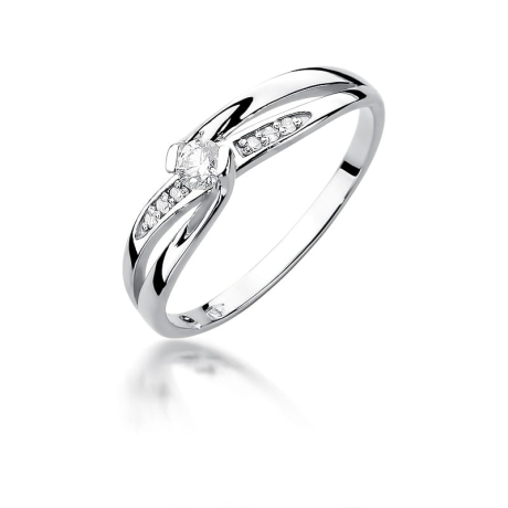 Przejdź do produktu Pierścionek zaręczynowy z białego złota z diamentami 0,13ct Fire Of Love
