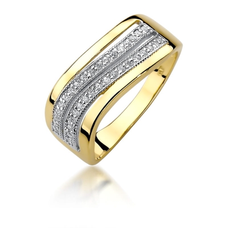 Przejdź do produktu Pierścionek zaręczynowy z żółtego złota z brylantami 0,18ct Fire Of Love 