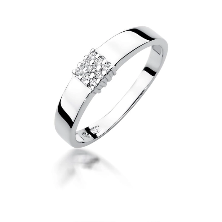 Pierścionek zaręczynowy z białego złota z diamentami 0,05ct Fire Of Love