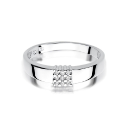 Pierścionek zaręczynowy z białego złota z diamentami 0,05ct Fire Of Love