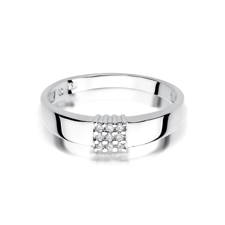 Pierścionek zaręczynowy z białego złota z diamentami 0,05ct Fire Of Love