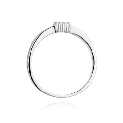 Pierścionek zaręczynowy z białego złota z diamentami 0,05ct Fire Of Love