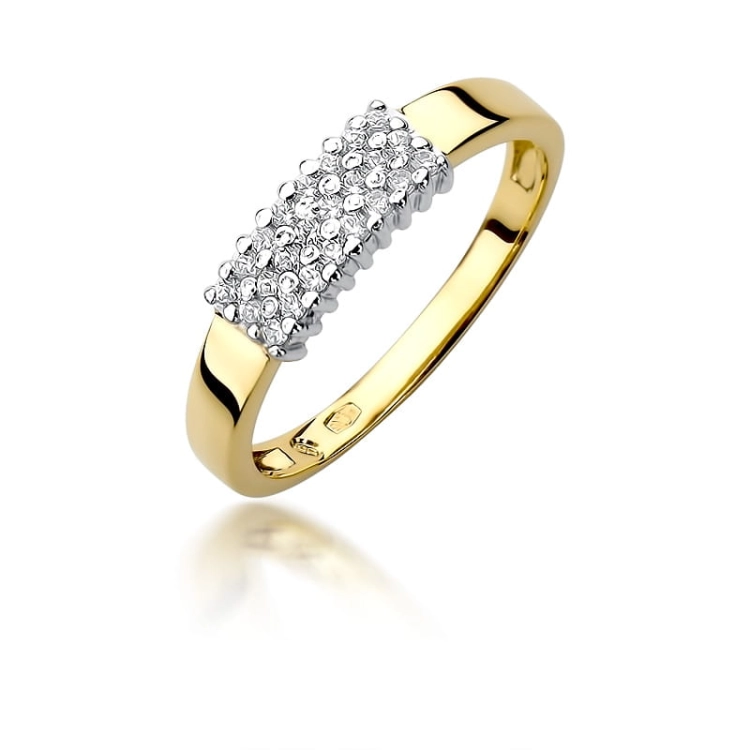 Pierścionek zaręczynowy z żółtego złota z diamentami 0,20ct Fire Of Love