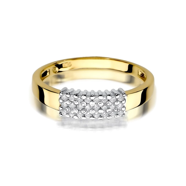 Pierścionek zaręczynowy z żółtego złota z diamentami 0,20ct Fire Of Love