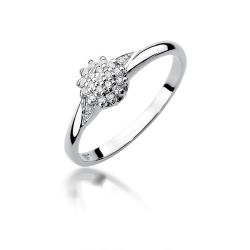 Pierścionek zaręczynowy z białego złota z diamentami 0,11ct Fire Of Love