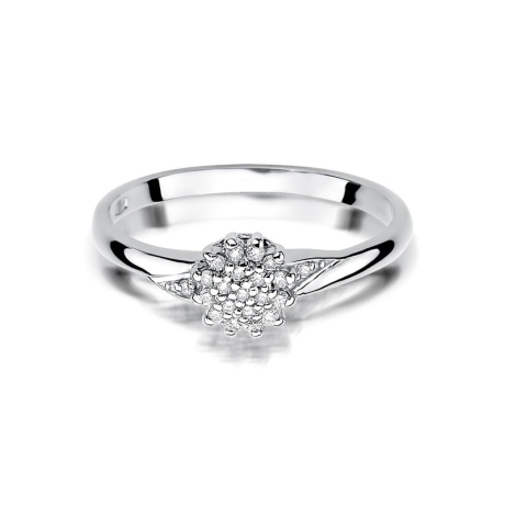 Przejdź do produktu Pierścionek zaręczynowy z białego złota z diamentami 0,11ct Fire Of Love 