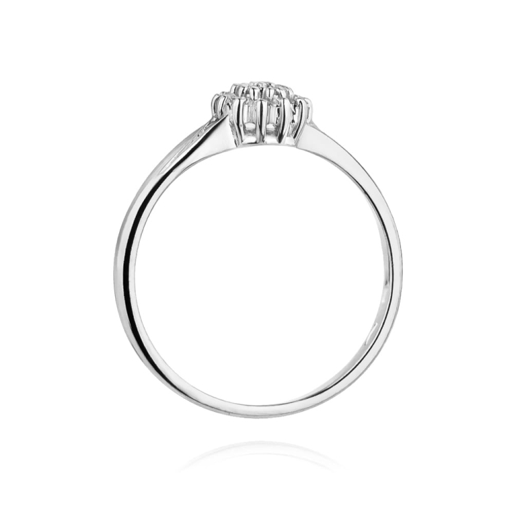 Pierścionek zaręczynowy z białego złota z diamentami 0,11ct Fire Of Love