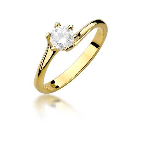 Przejdź do produktu Pierścionek zaręczynowy z żółtego złota z diamentem 0,50ct Fire Of Love 