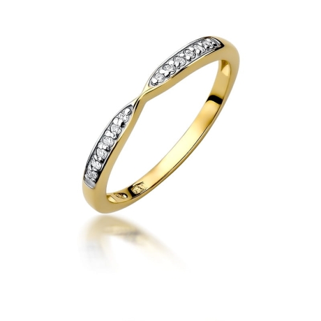 Przejdź do produktu Pierścionek zaręczynowy z żółtego złota z diamentami 0,10ct Fire Of Love 