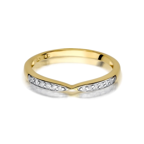 Przejdź do produktu Pierścionek zaręczynowy z żółtego złota z diamentami 0,10ct Fire Of Love 