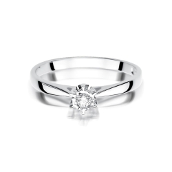 Pierścionek zaręczynowy z białego złota z diamentem 0,05ct Fire Of Love
