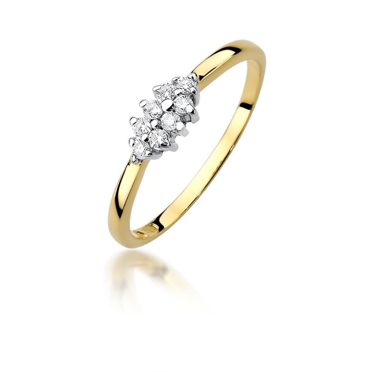 Pierścionek zaręczynowy z żółtego złota z brylantami 0,11ct Fire Of Love