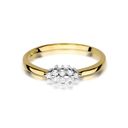Pierścionek zaręczynowy z żółtego złota z brylantami 0,11ct Fire Of Love