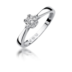 Pierścionek zaręczynowy z białego złota z diamentem 0,20ct Fire Of Love