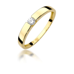 Pierścionek zaręczynowy z żółtego złota z diamentem 0,12ct Fire Of Love