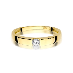 Pierścionek zaręczynowy z żółtego złota z diamentem 0,12ct Fire Of Love