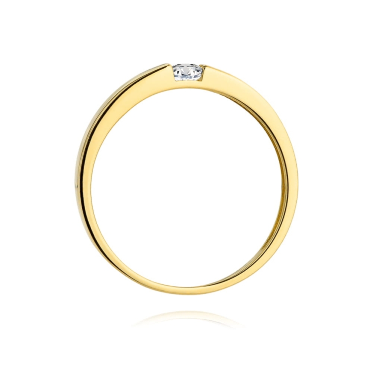 Pierścionek zaręczynowy z żółtego złota z diamentem 0,12ct Fire Of Love