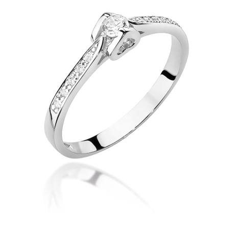 Przejdź do produktu Pierścionek zaręczynowy z białego złota z diamentami 0,15ct Fire Of Love 