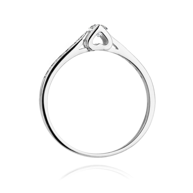 Pierścionek zaręczynowy z białego złota z diamentami 0,15ct Fire Of Love