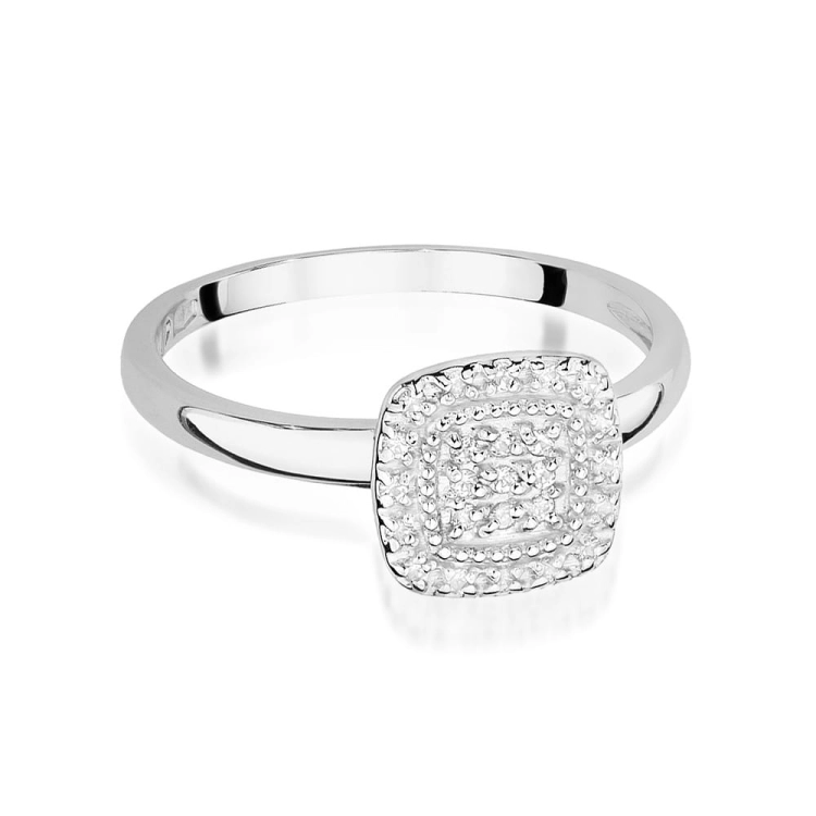 Pierścionek zaręczynowy z białego złota z diamentami 0,13ct Fire Of Love