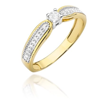 Przejdź do produktu Pierścionek zaręczynowy z żółtego złota z diamentami 0,17ct Fire Of Love