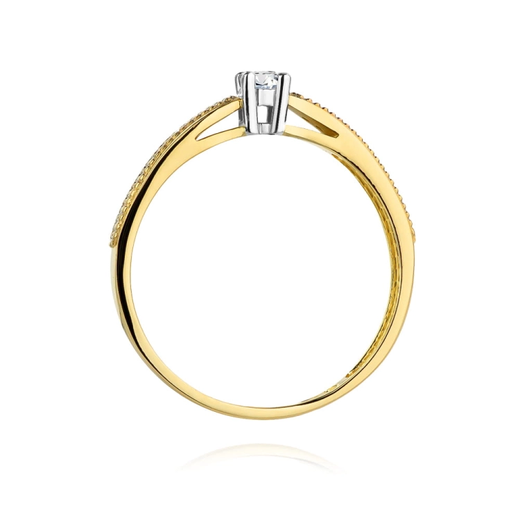 Pierścionek zaręczynowy z żółtego złota z diamentami 0,17ct Fire Of Love