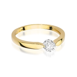Pierścionek zaręczynowy z żółtego złota z diamentem 0,15ct Fire Of Love