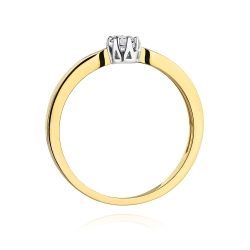 Pierścionek zaręczynowy z żółtego złota z diamentem 0,15ct Fire Of Love
