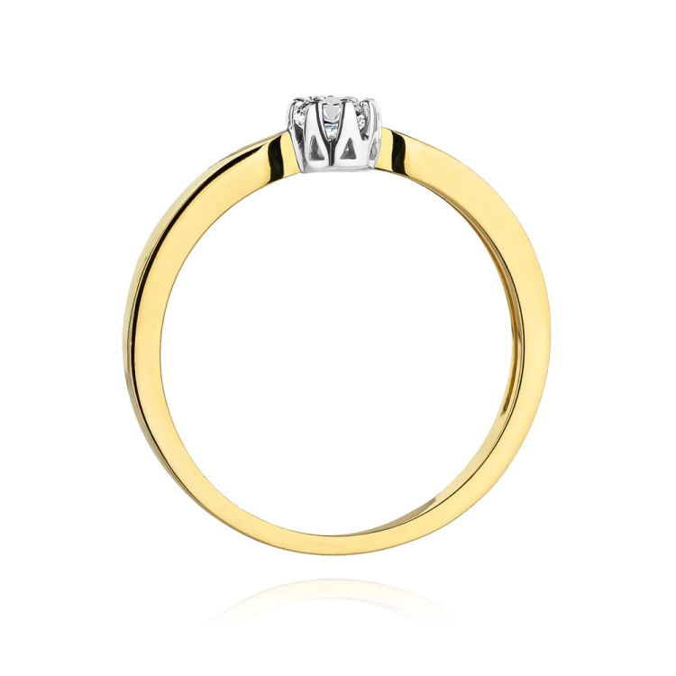 Pierścionek zaręczynowy z żółtego złota z diamentem 0,15ct Fire Of Love