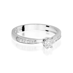 Pierścionek zaręczynowy z białego złota z diamentami 0,20ct Fire Of Love