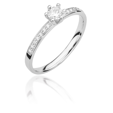 Przejdź do produktu Pierścionek zaręczynowy z białego złota z diamentami 0,37ct Fire Of Love 