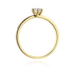 Pierścionek zaręczynowy z żółtego złota z diamentami 0,17ct Fire Of Love
