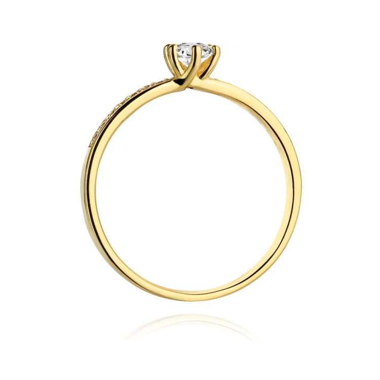Pierścionek zaręczynowy z żółtego złota z diamentami 0,17ct Fire Of Love