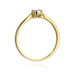 Pierścionek zaręczynowy z żółtego złota z diamentem 0,08ct Fire Of Love