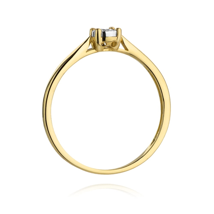 Pierścionek zaręczynowy z żółtego złota z diamentem 0,08ct Fire Of Love