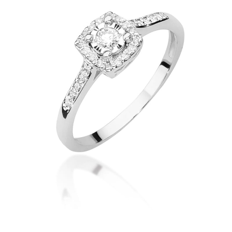 Przejdź do produktu Pierścionek zaręczynowy z białego złota z diamentami 0,21ct Fire Of Love 