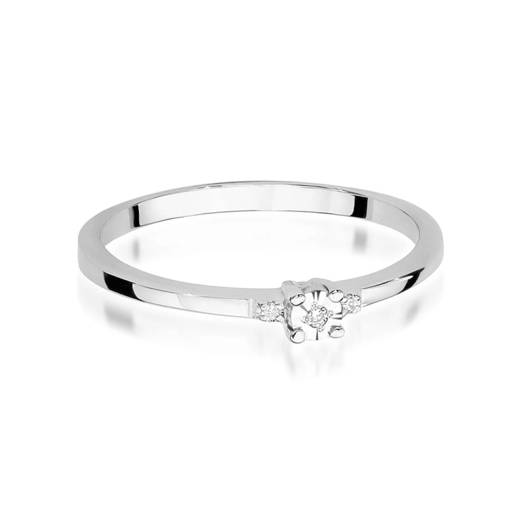 Pierścionek zaręczynowy z białego złota z diamentami 0,02ct Fire Of Love