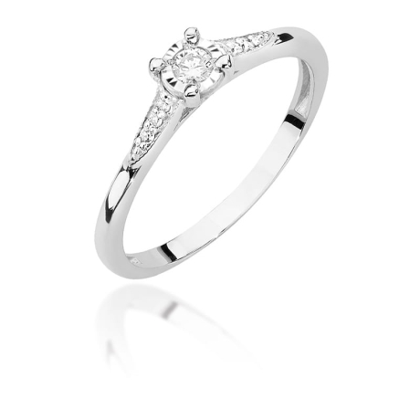 Przejdź do produktu Pierścionek zaręczynowy z białego złota z diamentami 0,11ct Fire Of Love 
