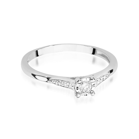 Przejdź do produktu Pierścionek zaręczynowy z białego złota z diamentami 0,11ct Fire Of Love 